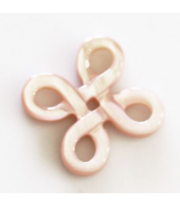 BeauMonde Bijoux - Nacre rose 18 mm noeud chinois