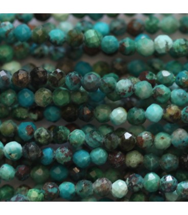 BeauMonde Bijoux - Chrysocolle 2 mm perle ronde facettée mixte A Pérou