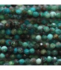 Chrysocolla 2 mm mixed faceted round bead