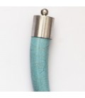 BeauMonde Bijoux - Howlite 10x54 mm environ corne ronde embout métal argenté