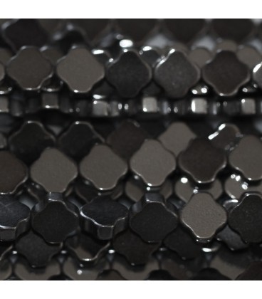 Hematite 6 mm flower 4 petals - BeauMonde Bijoux