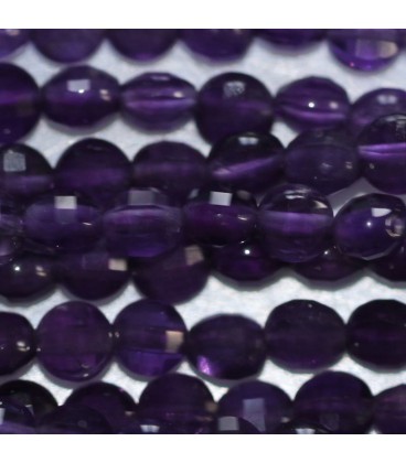 Amethyst 4 mm faceted medallion - BeauMonde Bijoux