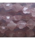 Pink quartz 10 mm flower 4 petals fine faceted
