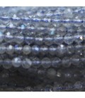 Labradorite 2 mm environ ronde facettée ton clair A+ Madagascar