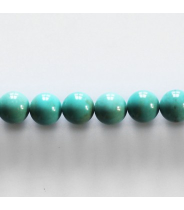 BeauMonde Bijoux - Turquoise naturelle 8 mm perle ronde stabilisée A Chine