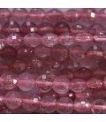 Strawberry quartz 4 mm faceted medallion - BeauMonde Bijoux