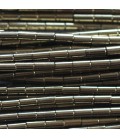 Hematite 1.5x3 mm golden tube