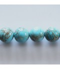 BeauMonde Bijoux - Jaspe 12 mm perle ronde impression teinté turquoise A Chine