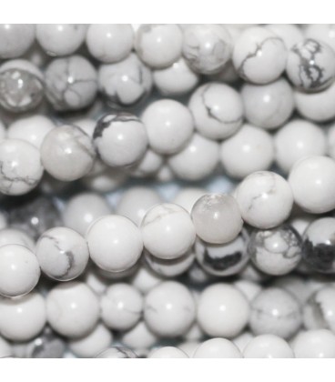BeauMonde Bijoux - Howlite blanche 4/4.4 mm environ perle ronde A Canada