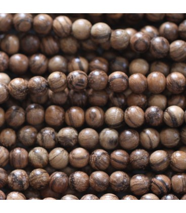 BeauMonde Bijoux - Bois encens 8 mm environ perle ronde Indonésie
