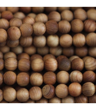 Wooden 6 mm round bead arborvitae - BeauMonde Bijoux