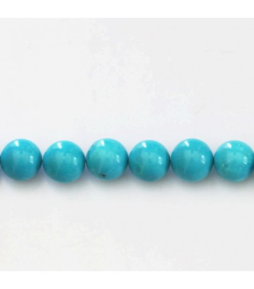 BeauMonde Bijoux - Howlite 8 mm perle ronde ton soutenu turquoise