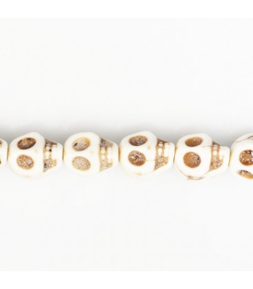 Howlite 8x10 mm tête de mort - BeauMonde Bijoux