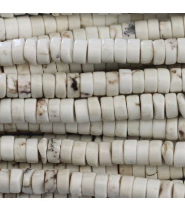 Howlite 3x6 mm ivory sliced washer - BeauMonde Bijoux