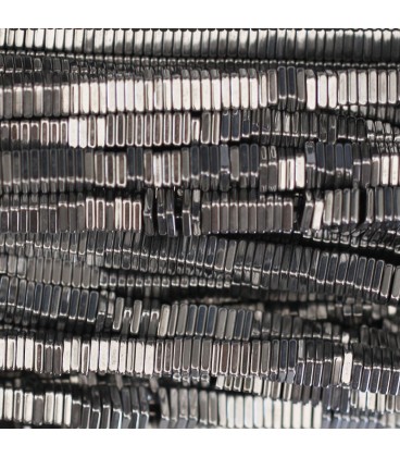 Hematite 4x1mm square stacked silver - BeauMonde Bijoux