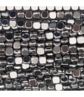 Hematite 4mm square rounded silver