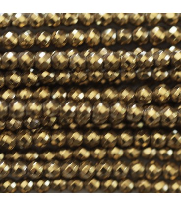 BeauMonde Bijoux - Hématite dorée 2/2.3 mm environ perle ronde facettée