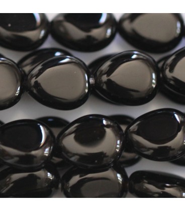 BeauMonde Bijoux - Agate noire 8x10 mm goute plate
