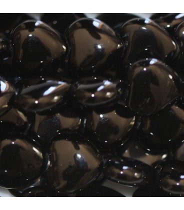 BeauMonde Bijoux - Agate noire 10 mm coeur Brésil