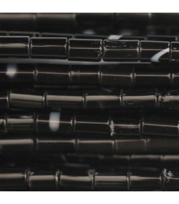 Agate black 5/6x3 mm rounded tube - BeauMonde Bijoux