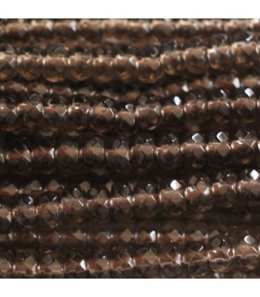 Smoky quartz 3x4 mm faceted washer - BeauMonde Bijoux