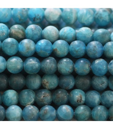 Apatite 6 mm matte round bead - BeauMonde Bijoux