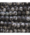 Obsidienne neige 6.2/6.5 mm environ perle ronde mat A Afrique