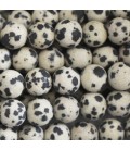 Jaspe dalmatien 8/8.6 mm environ perle ronde mat A Afrique