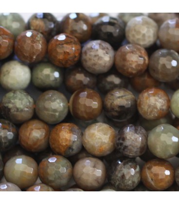 BeauMonde Bijoux - Jaspe océan 8 mm environ perle ronde facettée Madagascar