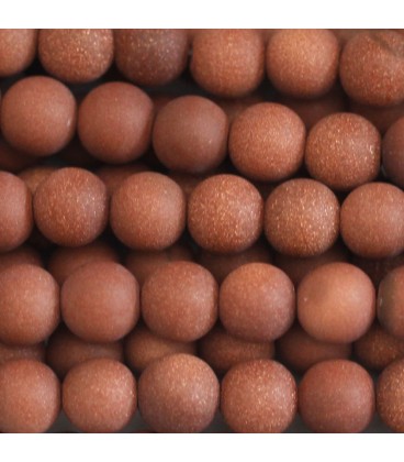 Gold sand stone 8 mm matte round bead - BeauMonde Bijoux