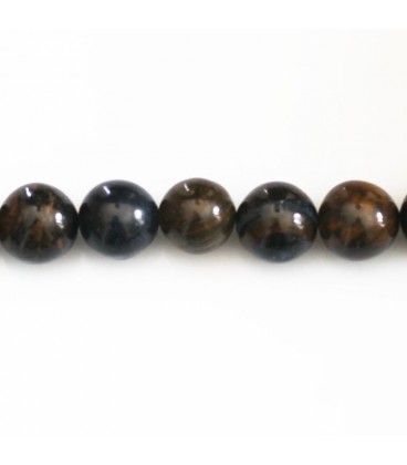BeauMonde Bijoux - Oeil de fer bleu 10 mm environ perle ronde A+ Afrique du Sud