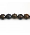 BeauMonde Bijoux - Oeil de fer bleu 10 mm environ perle ronde A+ Afrique du Sud