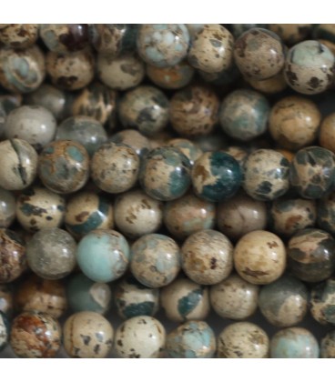 Jaspe 6 mm pearl round natural print your almond - BeauMonde Bijoux