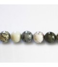 BeauMonde Bijoux - Jaspe 10 mm environ perle ronde dentritique pin (ivoire kaki) USA