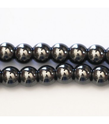Hematite 8 mm round hole about 2 mm - BeauMonde Bijoux