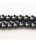Hématite 7.8/8 mm environ ronde trou 2 mm environ