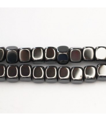 Hematite 6 mm rounded square big hole about 2 mm - BeauMonde Bijoux