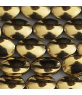 Hematite 10x14 mm golden oval