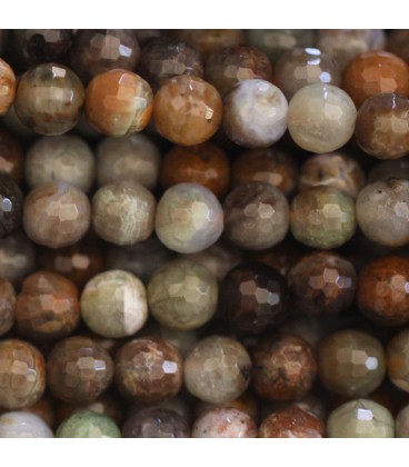 Jasper ocean 6 mm round faceted bead - BeauMonde Bijoux
