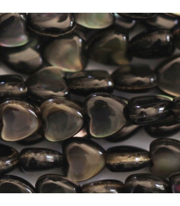 Grey mother-of-pearl 6 mm heart - BeauMonde Bijoux