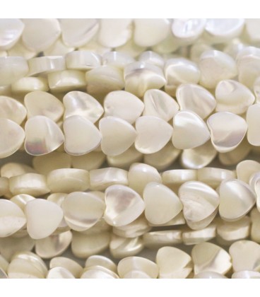 Mother-of-pearl 6 mm flat heart - BeauMonde Bijoux