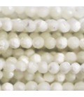Mother-of-pearl 4 mm bead white round faceted