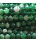Agate 6 mm round veined green bead - BeauMonde Bijoux