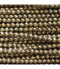 Hematite aged gold 3 mm round faceted bead