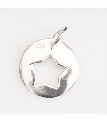 Medal 13 mm star pattern - BeauMonde Bijoux