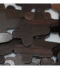 Ebony wood 31x21 mm rounded cross