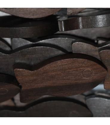 Ebony wood 30 x13 mm fish with eye - BeauMonde Bijoux