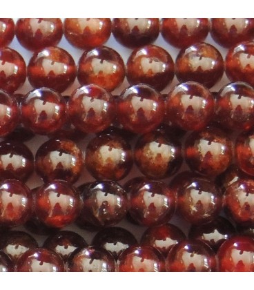 BeauMonde Bijoux - Héssonite 8 mm environ perle ronde A+ Madagascar