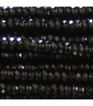 BeauMonde Bijoux - Agate noire 2x4 mm rondelle facetté