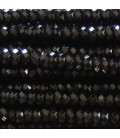 BeauMonde Bijoux - Agate noire 2x4 mm rondelle facetté